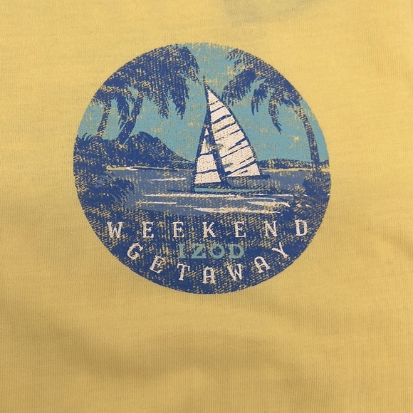 Izod NWT Mens Saltwater Weekend Getaway Tee Shirt Lemon Meringue - Picture 4 of 9